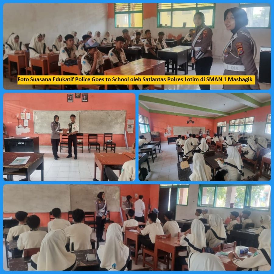 Police Goes to School: AKP Tira Karista Tingkatkan Wawasan Kamseltibcar Lantas Di SMAN 1 Masbagik