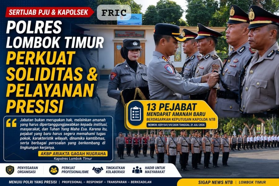 Polres Lombok Timur Gelar Sertijab Wakapolres, Kapolsek dan PJU, Ini Daftar 13 Pejabat yang Berganti