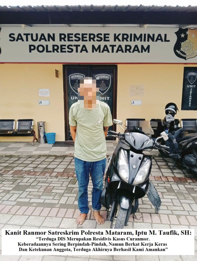 Polresta Mataram Sukses Amankan Motor yang Hilang di Gomong & Terduga Pelakunya