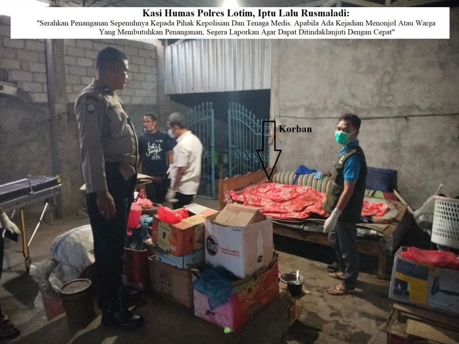 Polsek Pringgabaya & INAFIS Polres Lotim Lakukan Cek TKP Terkait Kematian Warga Di Dusun Jati Luhur