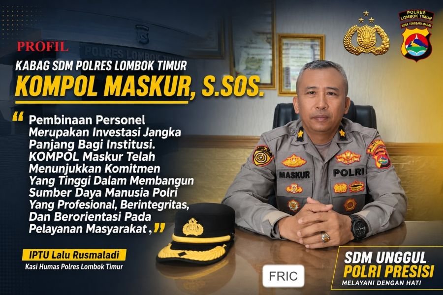 Profil KOMPOL Maskur, Kabag SDM Polres Lotim: Membangun SDM Polri yang Pro, Humanis & Berintegritas