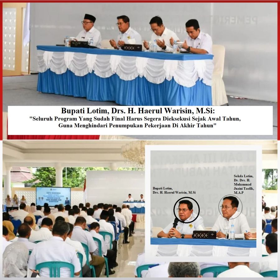 Rakor Pelaksanaan APBD 2026: PAD Lotim Capai 99,50%, Tercatat Sebagai Capaian Tertinggi 1 Dekade