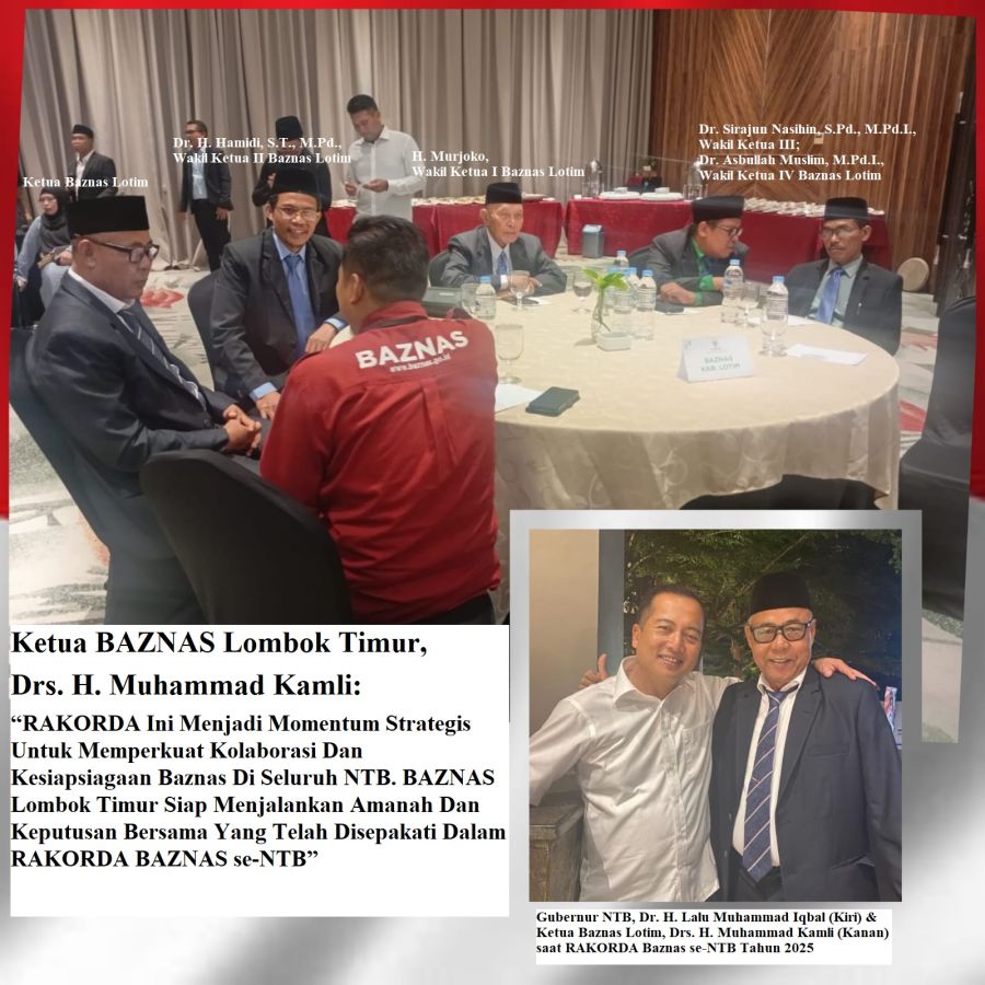 Rakorda Baznas Se-NTB dan Pengukuhan Tim Baznas Tanggap Bencana, Ketua Baznas Lotim Full Support