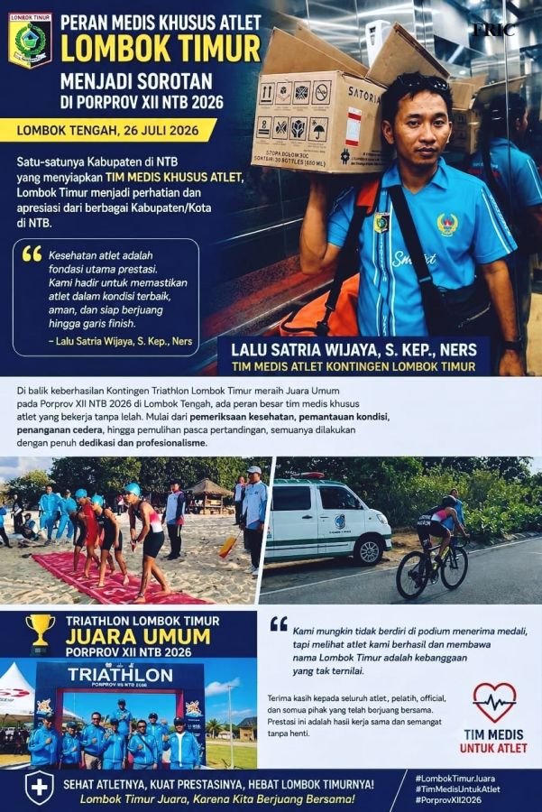 Salut! Inilah Dedikasi Tim Medis Kontingen Lotim, Yang Sukses Dukung Atlet Triathlon Raih Juara Umum