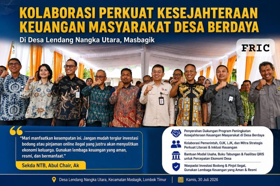 Sekda Lotim Hadiri Penyerahan Program Desa Berdaya, OJK Targetkan Literasi Keuangan NTB Tembus 90%
