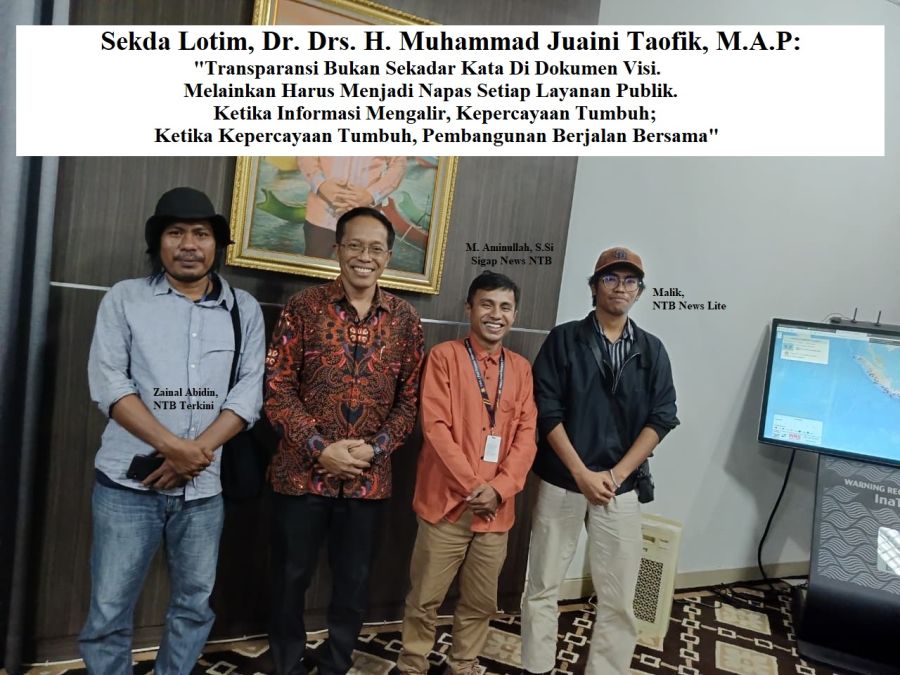 Sekda Lotim Tekankan Transparansi, Saat Terima Sinergi FRIC Lotim Sebagai Keluarga Pemda