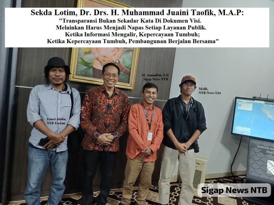 Sekda Lotim Tekankan Transparansi, Saat Terima Sinergi FRIC Lotim Sebagai Keluarga Pemda