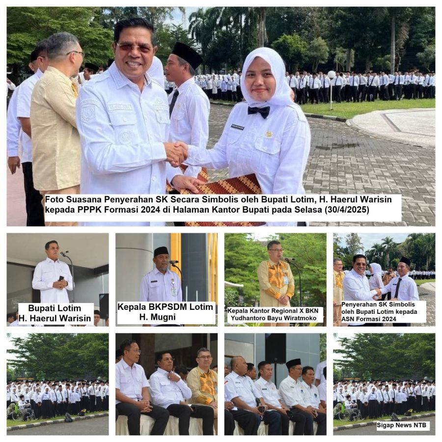 Selamat! 83 PNS dan 1.417 PPPK Terima SK di Halaman Kantor Bupati Lotim Hari Ini