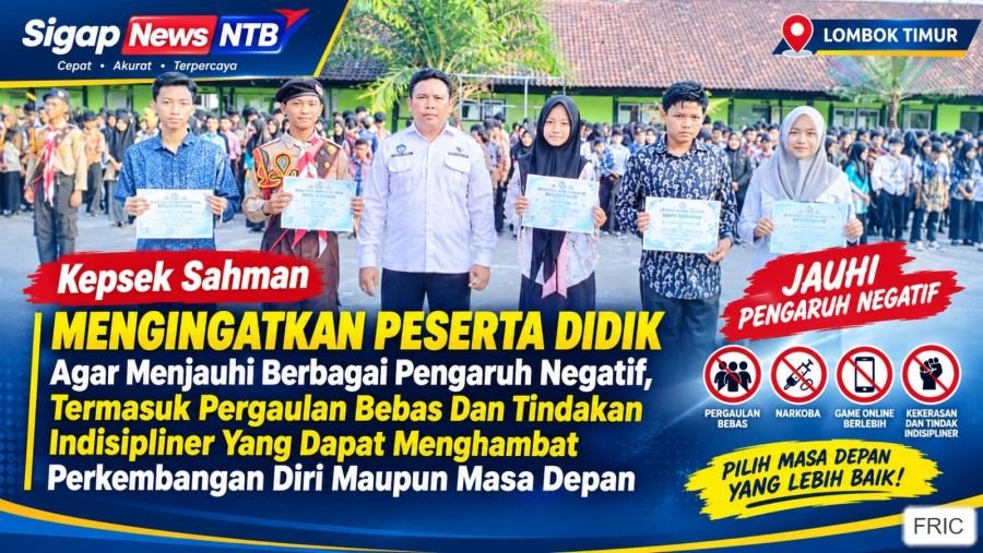 Sumpah Pemuda ke-98, SMPN 1 Sakra Tanamkan Nasionalisme dan Apresiasi Lima Siswa Teladan