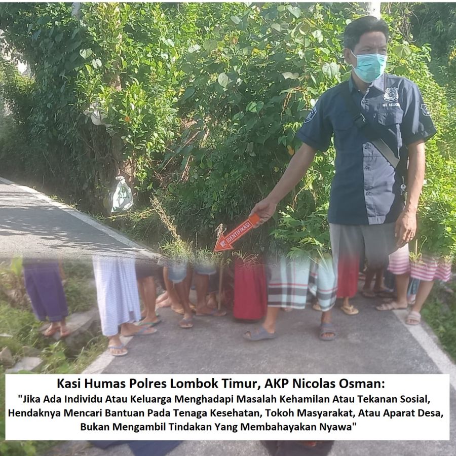 Sungguh Tega! Orok Bayi Ditemukan Terbungkus Kain di Trotoar Paokmotong Lombok Timur