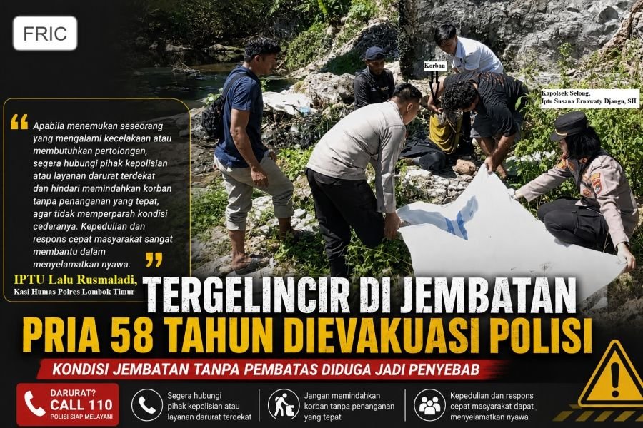 Tanpa Pembatas Pengaman, Jembatan Perbatasan Pancor–Sekarteja Diduga Sebabkan ODGJ  Lansia Terjatuh