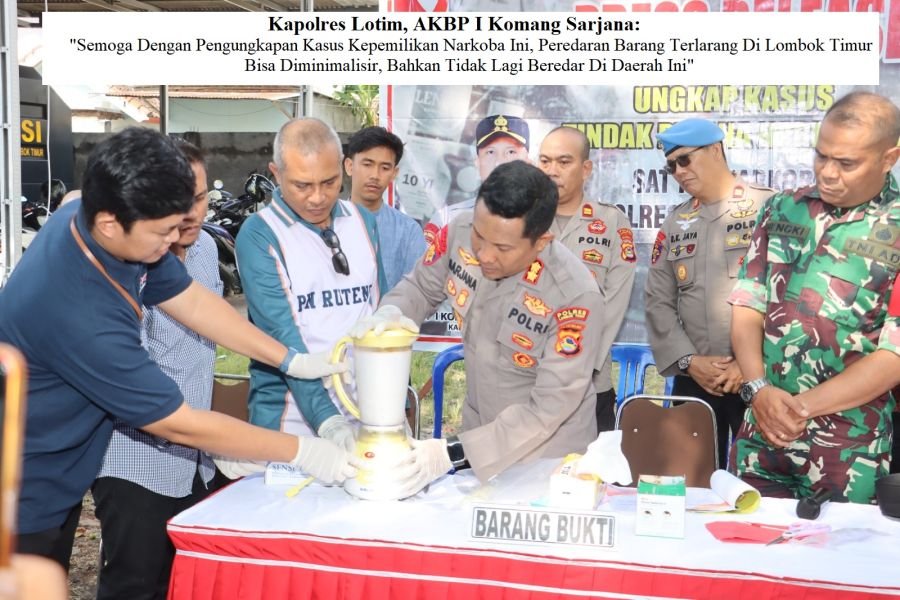 Tegaskan Komitmen Anti Narkoba! Kapolres Lotim Oimpin Pemusnahan ~1 Kg Sabu Senilai Rp 1 Miliar