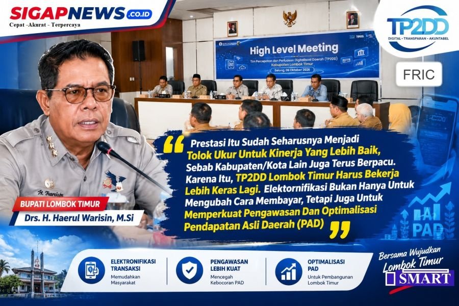 TP2DD Lotim Dituntut Tak Sekadar Kejar Indeks, Bupati HW Soroti Kebocoran dan Optimalisasi PAD