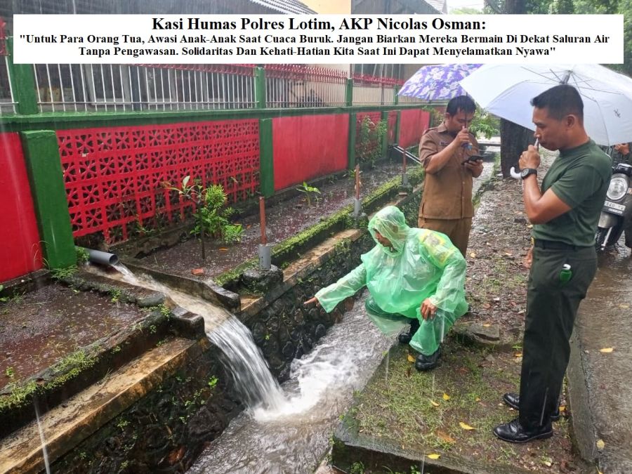 Tragedi Hujan Deras, Anak 4 Tahun Hanyut di Parit Depan SDN 1 Selong - Lombok Timur
