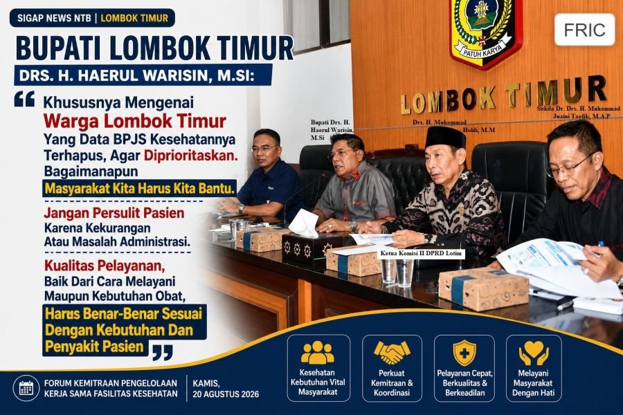 Tunggakan BPJS Rp 41M Jadi Sorotan, Bupati Lotim Siap Pangkas Kegiatan Demi Jaminan Kesehatan GRATIS