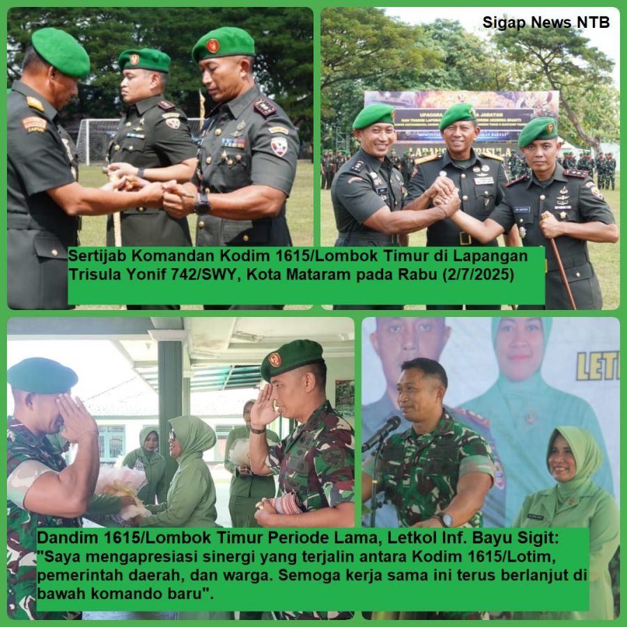 Upacara Khidmat di Lapangan Trisula Mataram: Letkol Inf. Eky Anderson Sah Jadi Dandim Lombok Timur