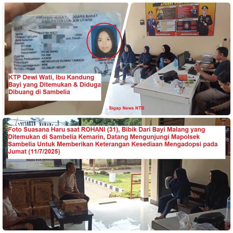Update Kasus Penemuan Bayi di Sambelia: Bibik Datangi Mapolsek Sambelia untuk Adopsi