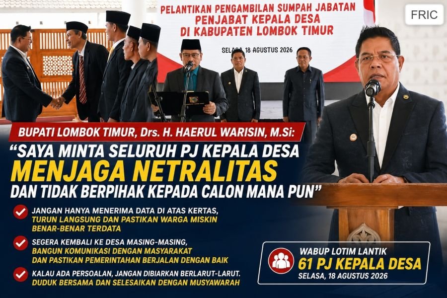 Wabup Edwin Lantik 61 Pj Kades di Lombok Timur, Ini Daftar Nama-Namanya