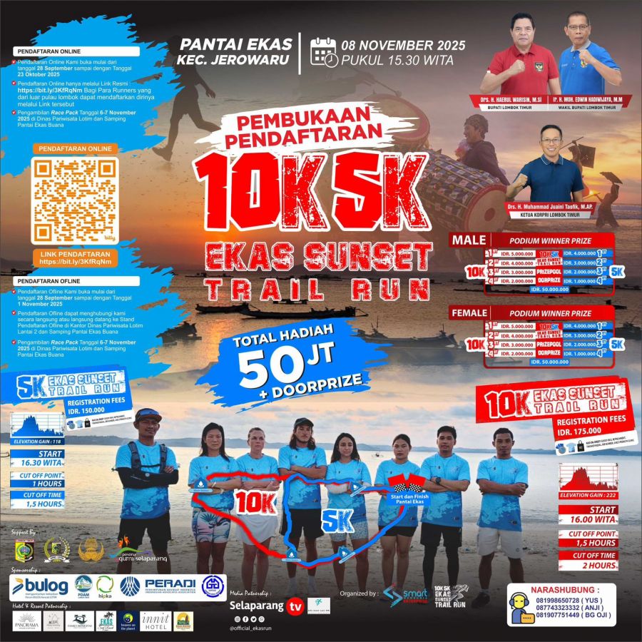 Wow! Ekas Sunset Trail Run 2025: Lari dengan Panorama Pantai Kelas Dunia pada 8 November Ini